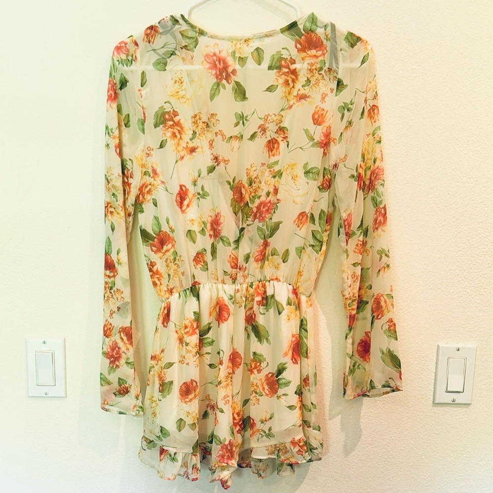Floral Wrap Romper - Picture 2 of 6